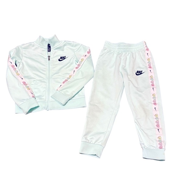 Kids Nike Track Set Full Zip Jacket and Pants Joggers Size 4T Mint Color - Picture 2 of 5